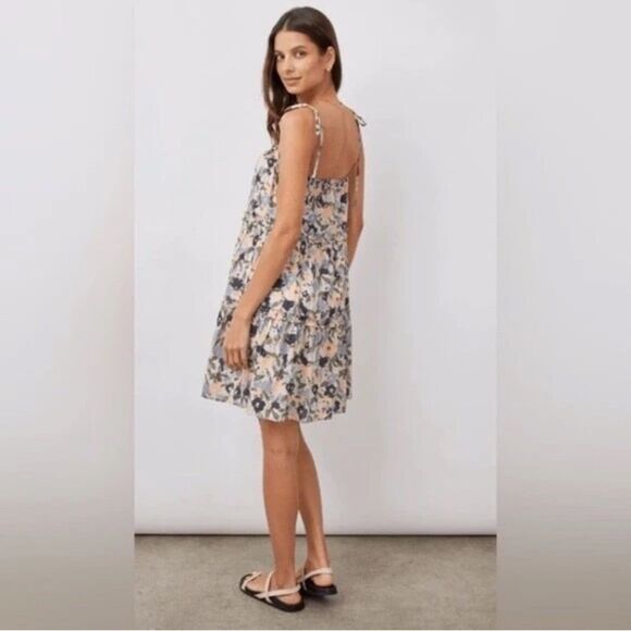 NWT RAILS CARALYN MOD FLORAL MULTI COTTON MINI DRESS size medium-A19 - Picture 3 of 6